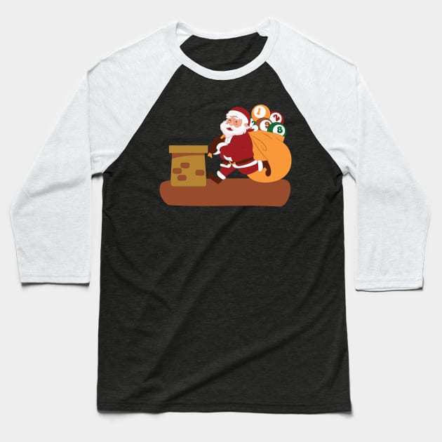 Billiard Christmas Baseball T-Shirt by MZeeDesigns